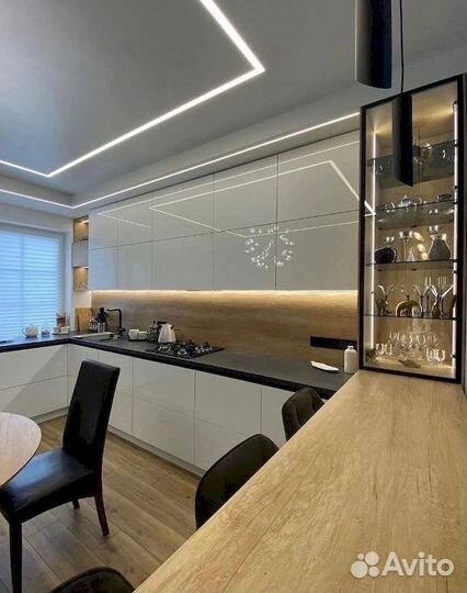 Кухня Прямая, угловая, с барной стойкой