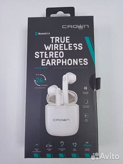 Наушники Crown cmtws-5002 (134-1286.1287.1288)