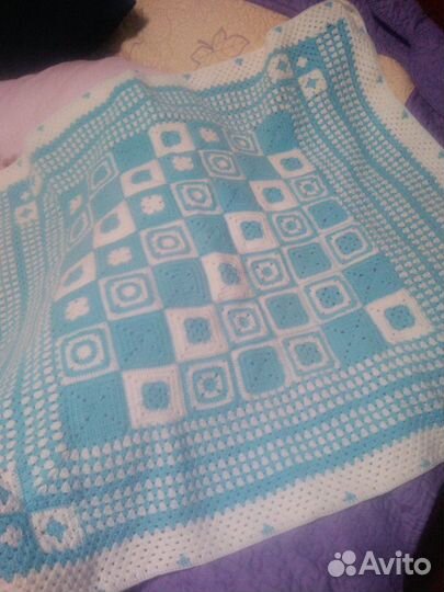 Детский вязаный плед (ручная работа)