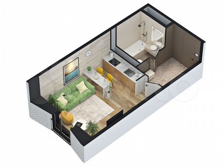 Квартира-студия, 31,9 м², 6/22 эт.