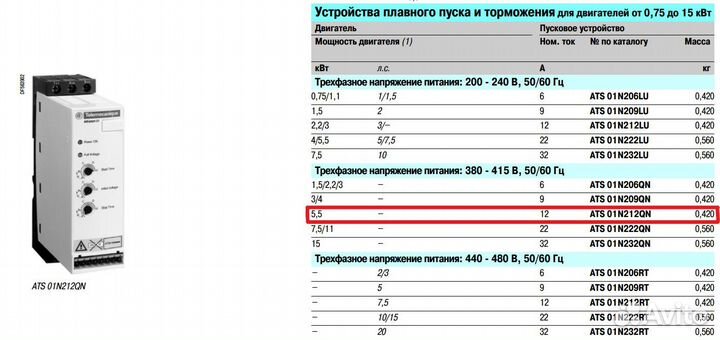 Устройство плавного пуска ATS01N212QN