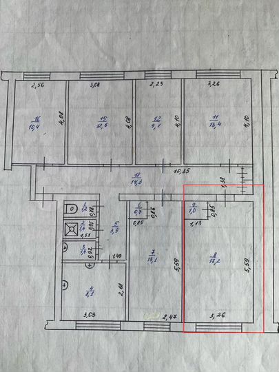 Комната 17,2 м² в 6-к., 4/5 эт.