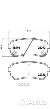 Колодки тормозные дисковые зад P30051 Brembo