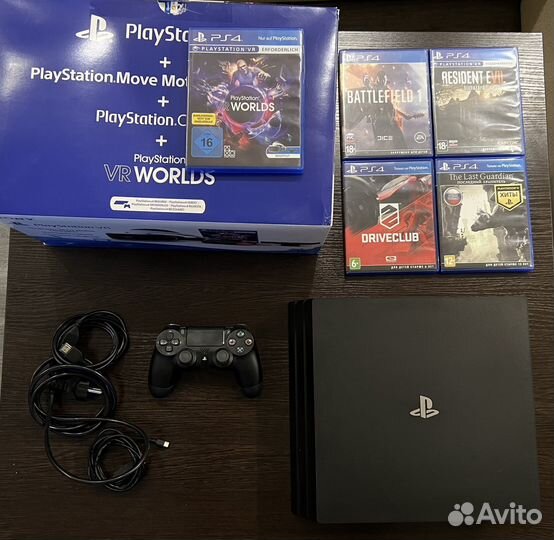 Sony playstation 4 PS4 pro 1tb с играми + VR