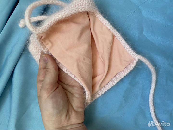 Шапка детская вязаная ручной работы (6 месяцев)