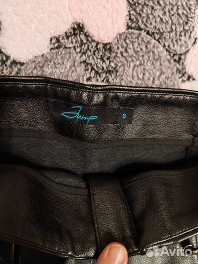 Кожаная юбка мини 44