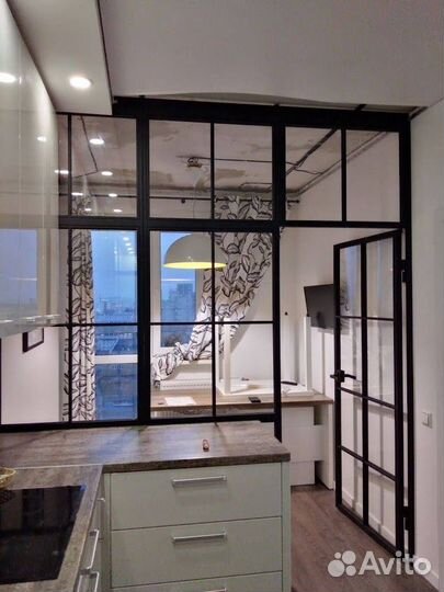 Перегородка для зонирования в стиле лофт