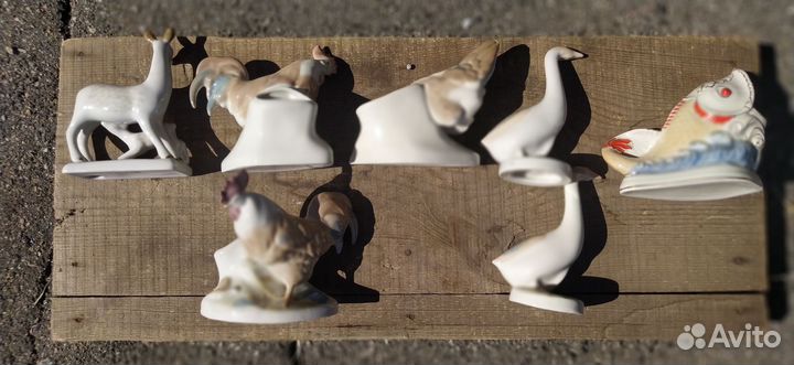 Статуэтки и декоративная посуда из фарфора СССР