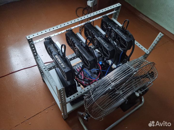 Майнинг ферма риг Palit RTX 3090