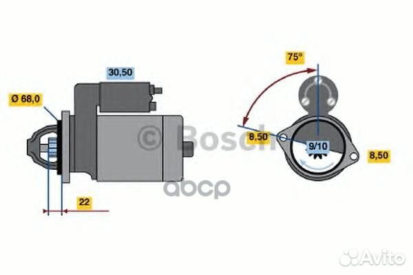 Стартер 12В 0,9кВт 0986017120 Bosch