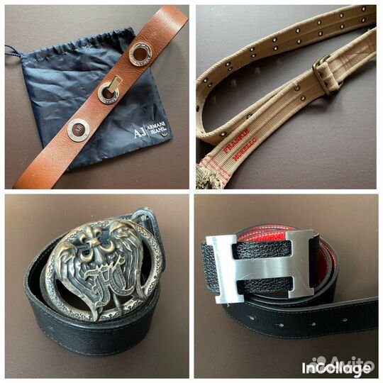 Ремень кожаный Armani Jeans Frankie Morello Италия