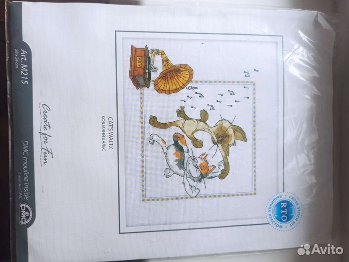 Набор вышивки крестом коты DMS