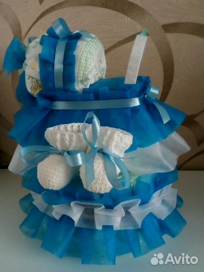 Торт из памперсов синий в наличии