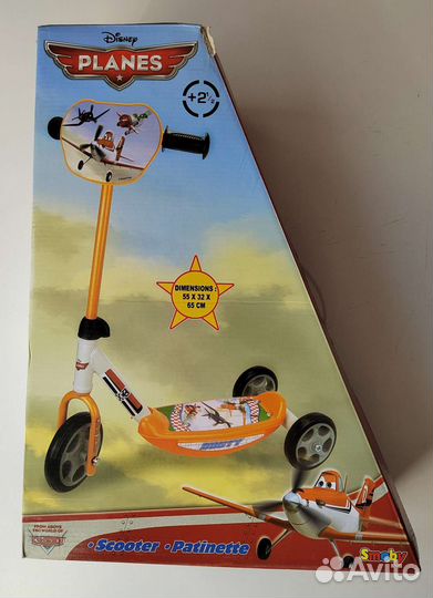 Детский самокат 3-х колесный Самолеты