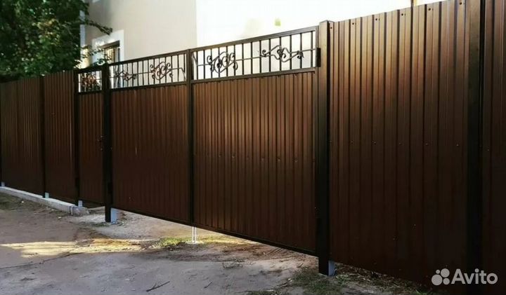 Откатные ворота металлические прочные