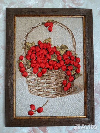 Картины алмазная вышивка и вышивка лентами