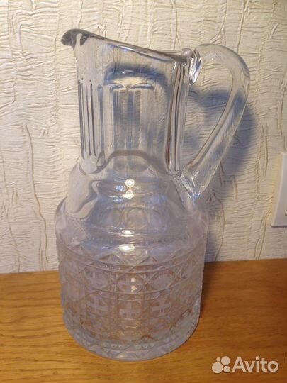 Кувшины(хрусталь,кобальт),графин Чехия