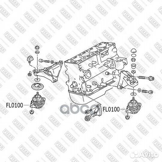 Опора двс audi 100/A6 90- fixar FL0100 FL0100