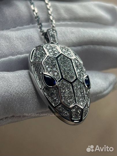 Колье Bvlgari Serpenti белое золото 750 проба