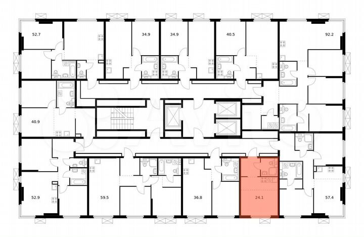 Квартира-студия, 24,1 м², 10/13 эт.