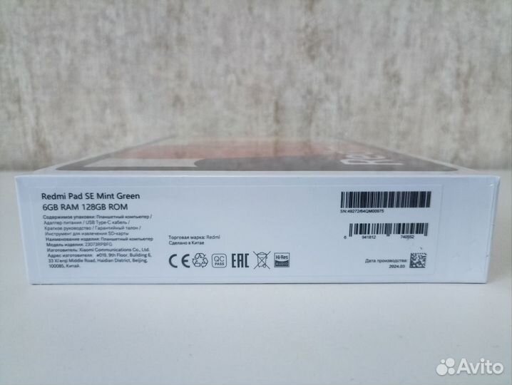 Планшет xiaomi redmi pad se 6/128