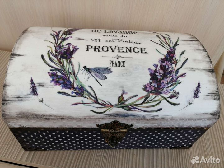 Бокс шкатулка для подарка прованс винтаж Лаванда