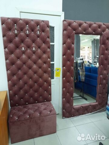 Комплект в прихожую зеркало, вешалка и банкетка