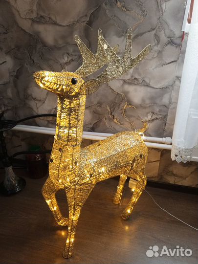 Олень светящийся новогодний 100 см