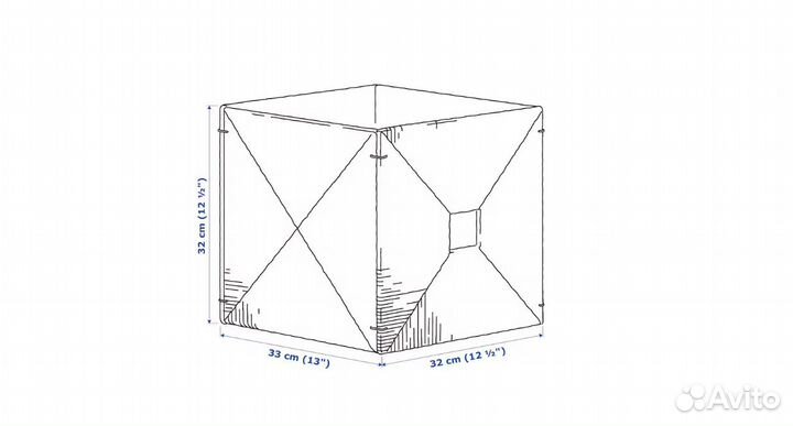 Корзина книпса икеа водоросли 32x33x32 см