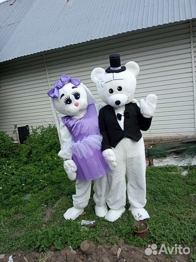 Мишка Тедди зайка ростовые куклы, (цена за пару)