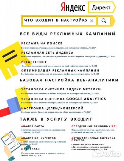 Настройка контекстной рекламы Яндекс.Директ/Google