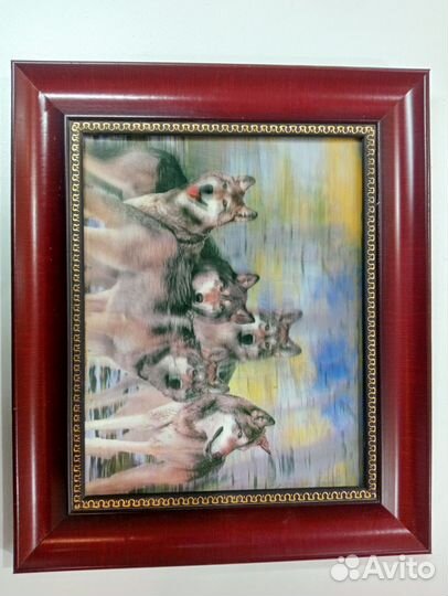 Объемная картина волки