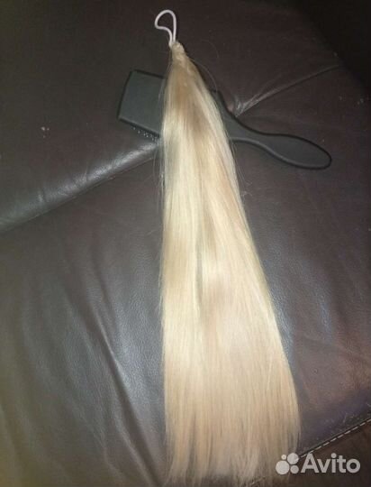 Детские волосы неокрашенные хвост 55см и 40 см