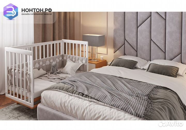 Кроватка детская Simple 340 белый / бук