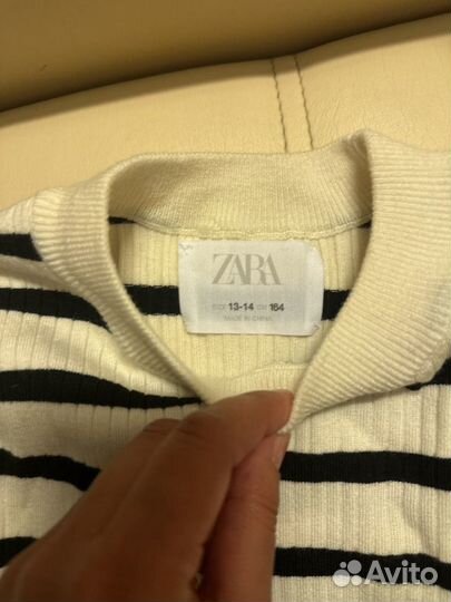 Джемпер новый лонгслив zara в полоску 13-14