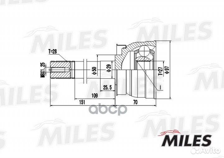 ШРУС наружный nissan pathfinder/terrano 2.4-3.3