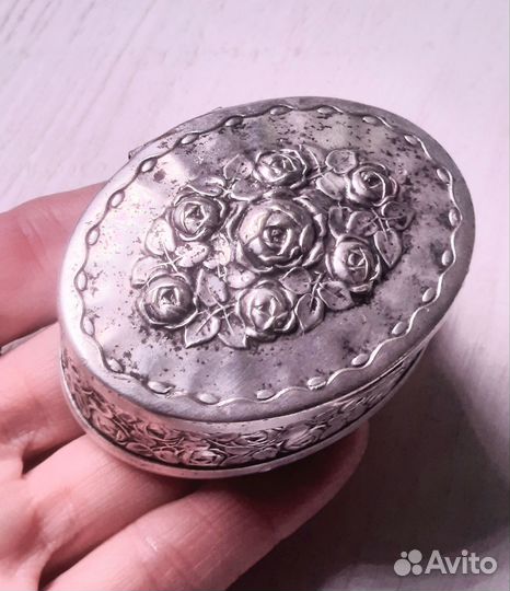 Антикварная шкатулка. Серебрение. Европа. Нач.20 в