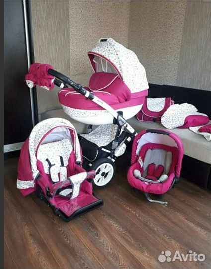 Коляска 3 в 1 Verdi экокожа/текстиль