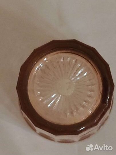 Стаканы граненые СССР розовое стекло