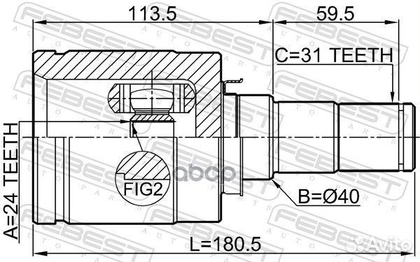 Шрус внутренний левый 24X40X31 0511gjatlh Febest