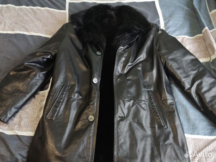 Куртка-плащ натуральный мех xl