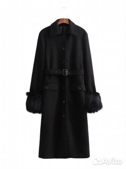 Пальто женское шерстяное, пальто, пальто с мехом