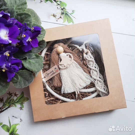 Ангел оберег макраме. Новогодний ангел