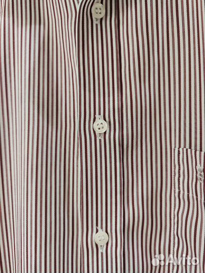 Рубашка Eterna 39 мужская полоска бордовая L 50