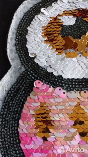 Нашивка большая на одежду из пайеток