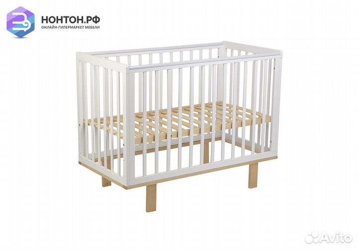 Кроватка детская Simple 340 белый / натуральный