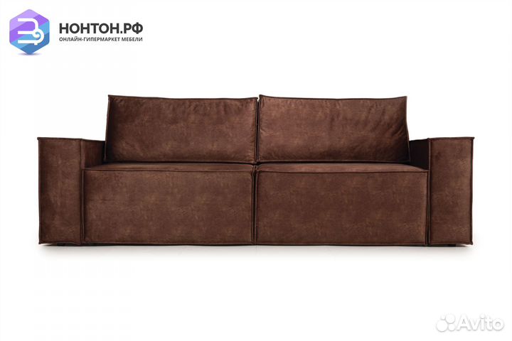 Диван еврокнижка Лофт коричневый