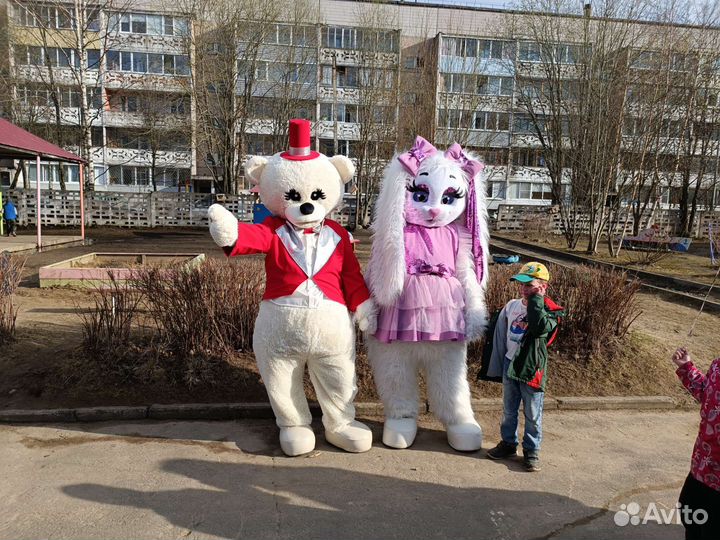 Белый мишка хулиган /зайка Ляля