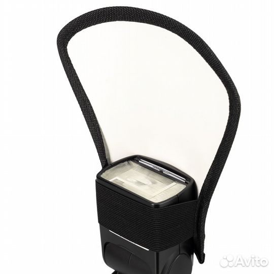 Рассеиватель-козырек на вспышку, белый-серебро