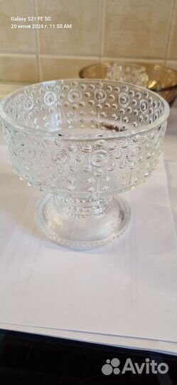 Стеклянные цветные вазы креманки Уршельский завод